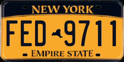 NY license plate FED9711