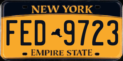 NY license plate FED9723