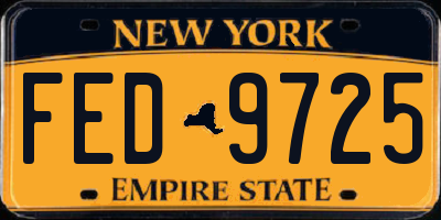NY license plate FED9725