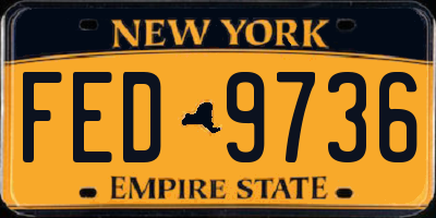 NY license plate FED9736