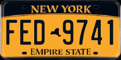 NY license plate FED9741