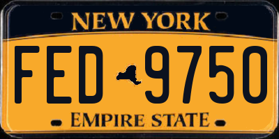 NY license plate FED9750