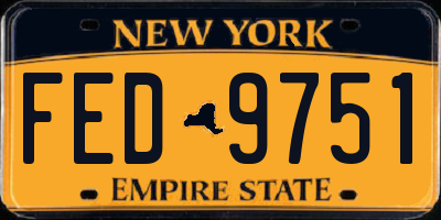 NY license plate FED9751