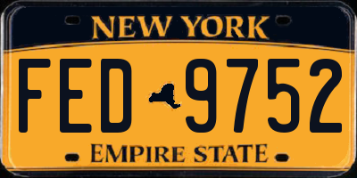NY license plate FED9752