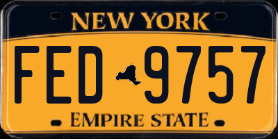 NY license plate FED9757