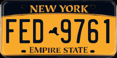 NY license plate FED9761