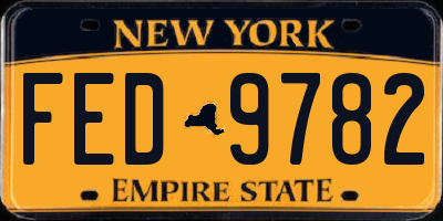 NY license plate FED9782