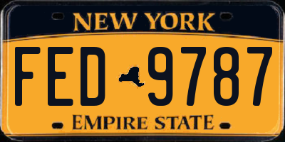 NY license plate FED9787
