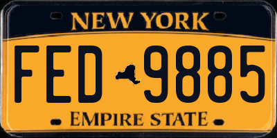 NY license plate FED9885