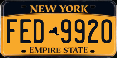 NY license plate FED9920