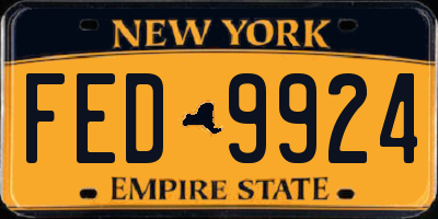 NY license plate FED9924