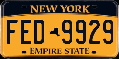 NY license plate FED9929