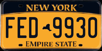 NY license plate FED9930