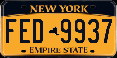 NY license plate FED9937