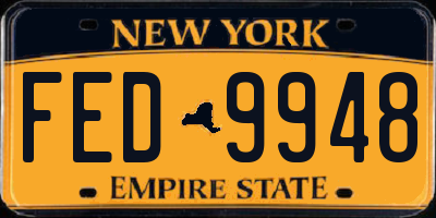 NY license plate FED9948