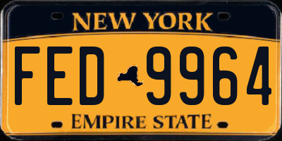 NY license plate FED9964