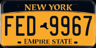 NY license plate FED9967