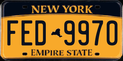 NY license plate FED9970