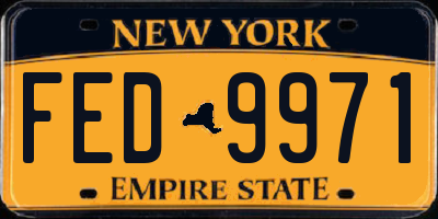 NY license plate FED9971