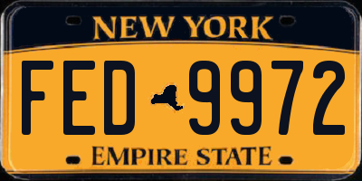 NY license plate FED9972