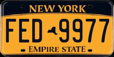 NY license plate FED9977