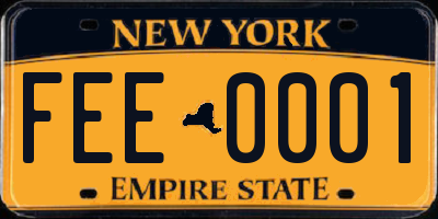 NY license plate FEE0001
