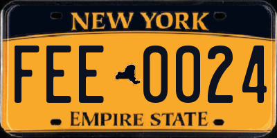 NY license plate FEE0024