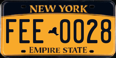 NY license plate FEE0028