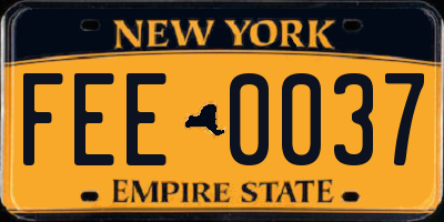 NY license plate FEE0037