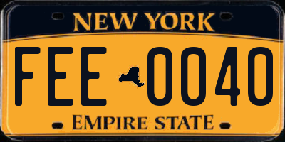 NY license plate FEE0040