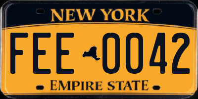 NY license plate FEE0042