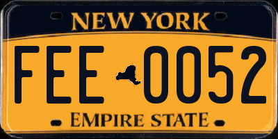 NY license plate FEE0052