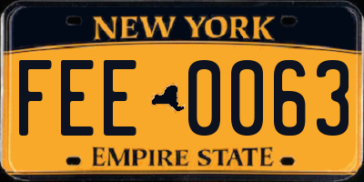 NY license plate FEE0063