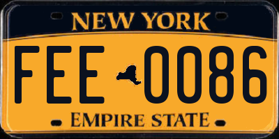 NY license plate FEE0086