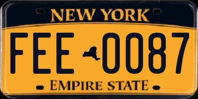 NY license plate FEE0087