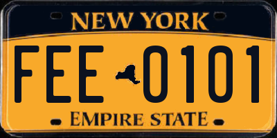 NY license plate FEE0101