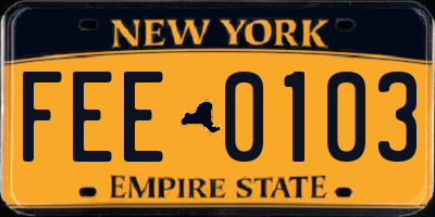 NY license plate FEE0103