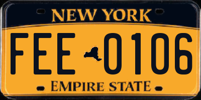NY license plate FEE0106