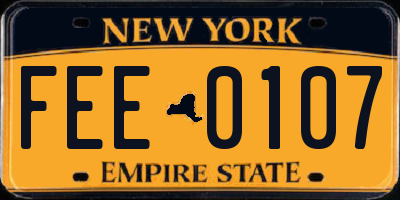 NY license plate FEE0107