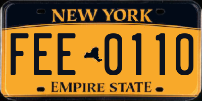 NY license plate FEE0110