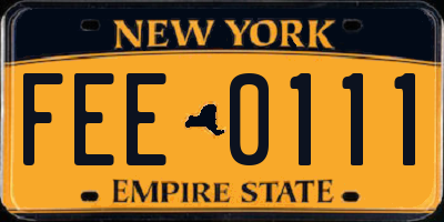 NY license plate FEE0111