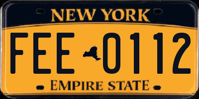NY license plate FEE0112