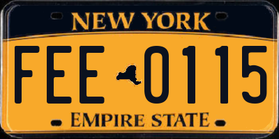 NY license plate FEE0115