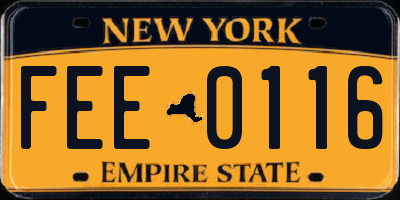 NY license plate FEE0116