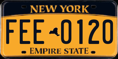 NY license plate FEE0120