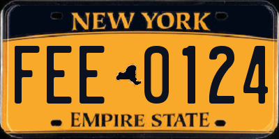 NY license plate FEE0124