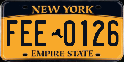 NY license plate FEE0126
