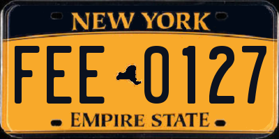 NY license plate FEE0127