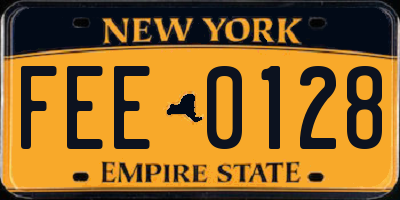 NY license plate FEE0128