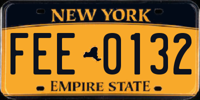 NY license plate FEE0132